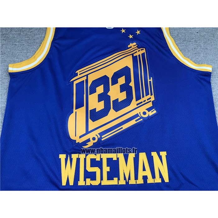 Maillot Golden State Warriors James Wiseman No 33 Hardwood Classics 2020 Bleu